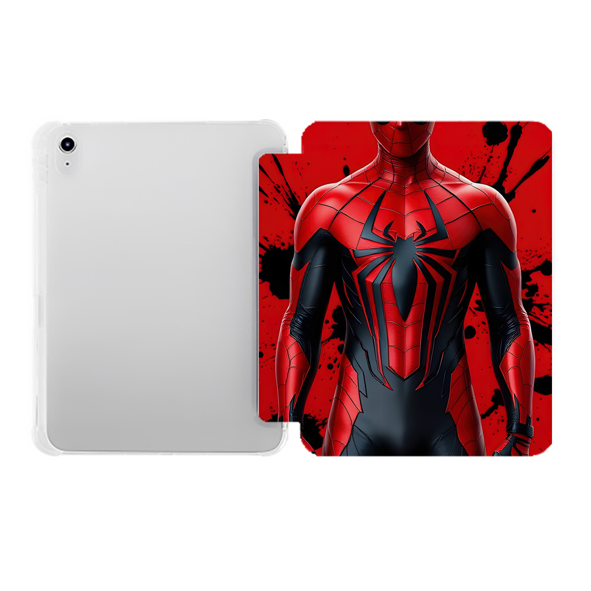 （画像用） Spider Man スパイダーマン IPad ケース ペン収納付き 三つ折りスタンド PUレザー×シリコン 対応機種9.5/10.5/10.9インチ